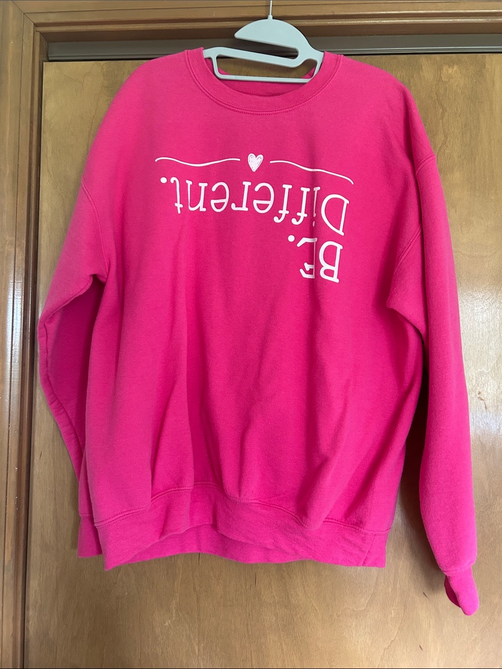 Gildan Hot Pink 'Be Different' Crewneck Sweatshirt